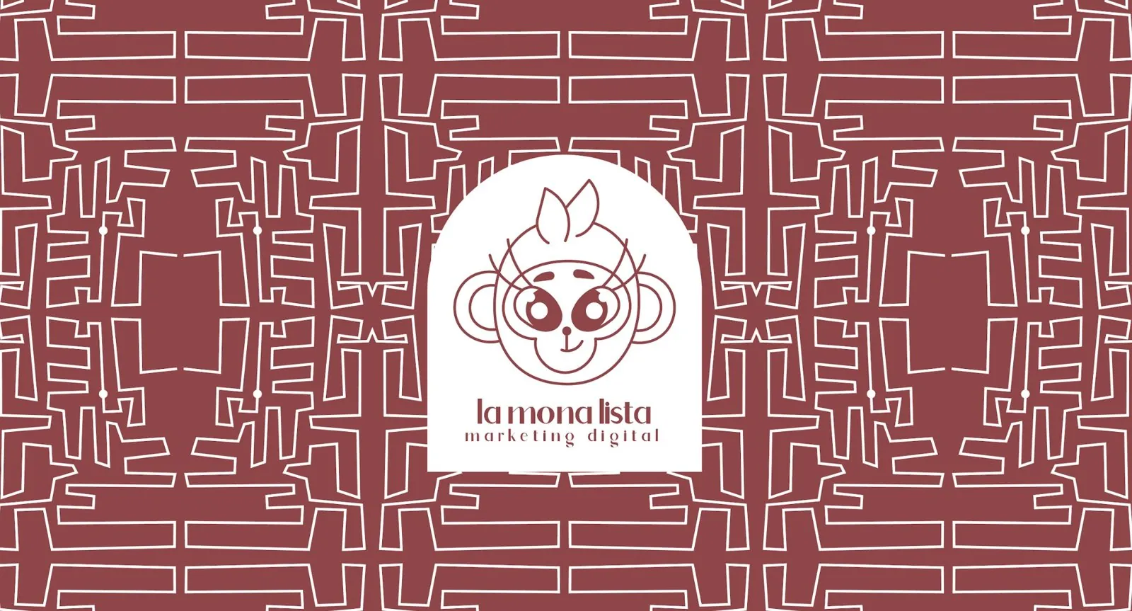 Logotipo de La Mona Lista sobre su patrón de marca