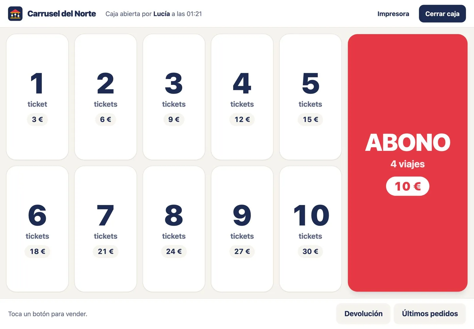 Carrusel del Norte en una tablet